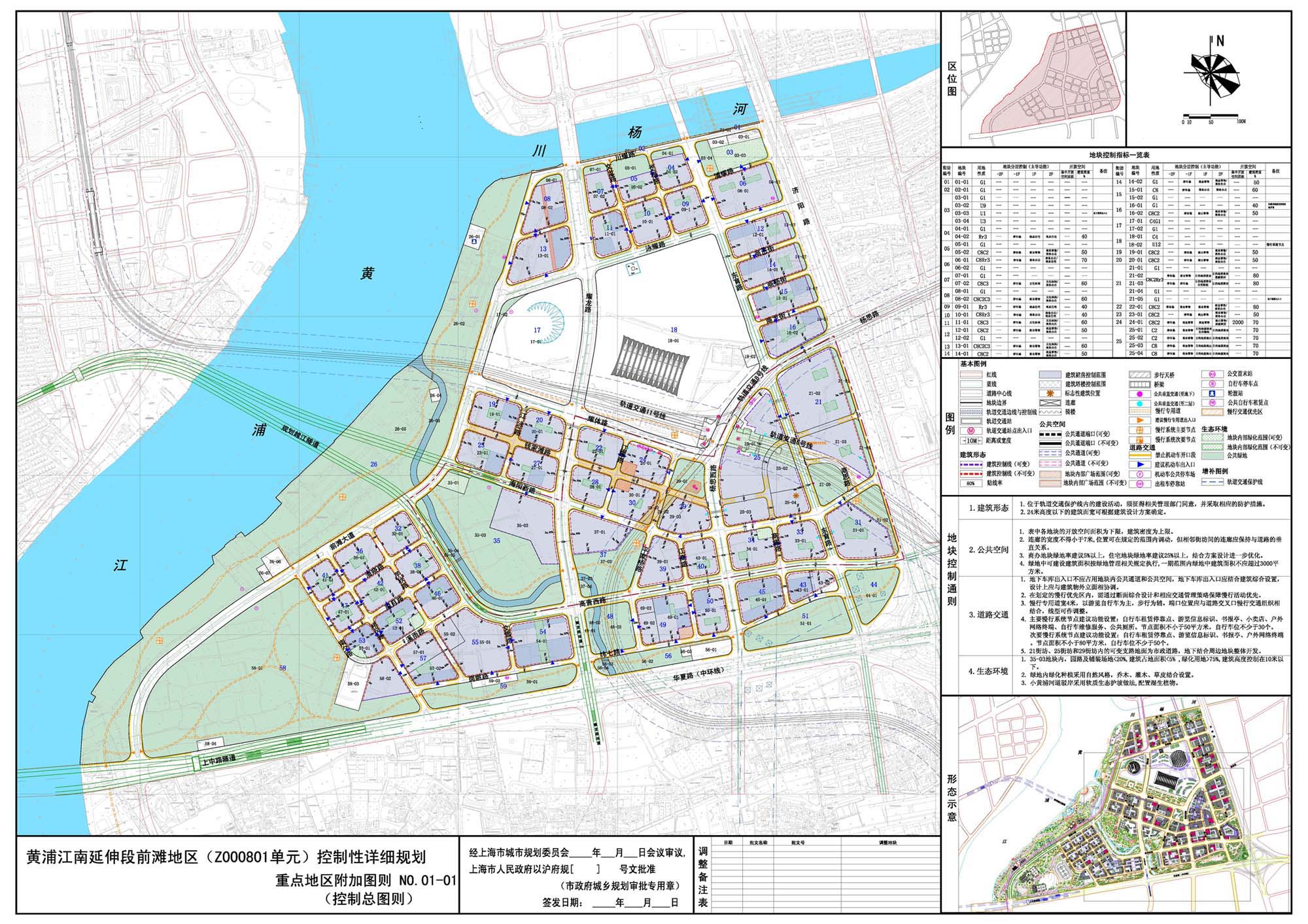 黄浦江南延伸段前滩地区z000801单元控制性详细规划