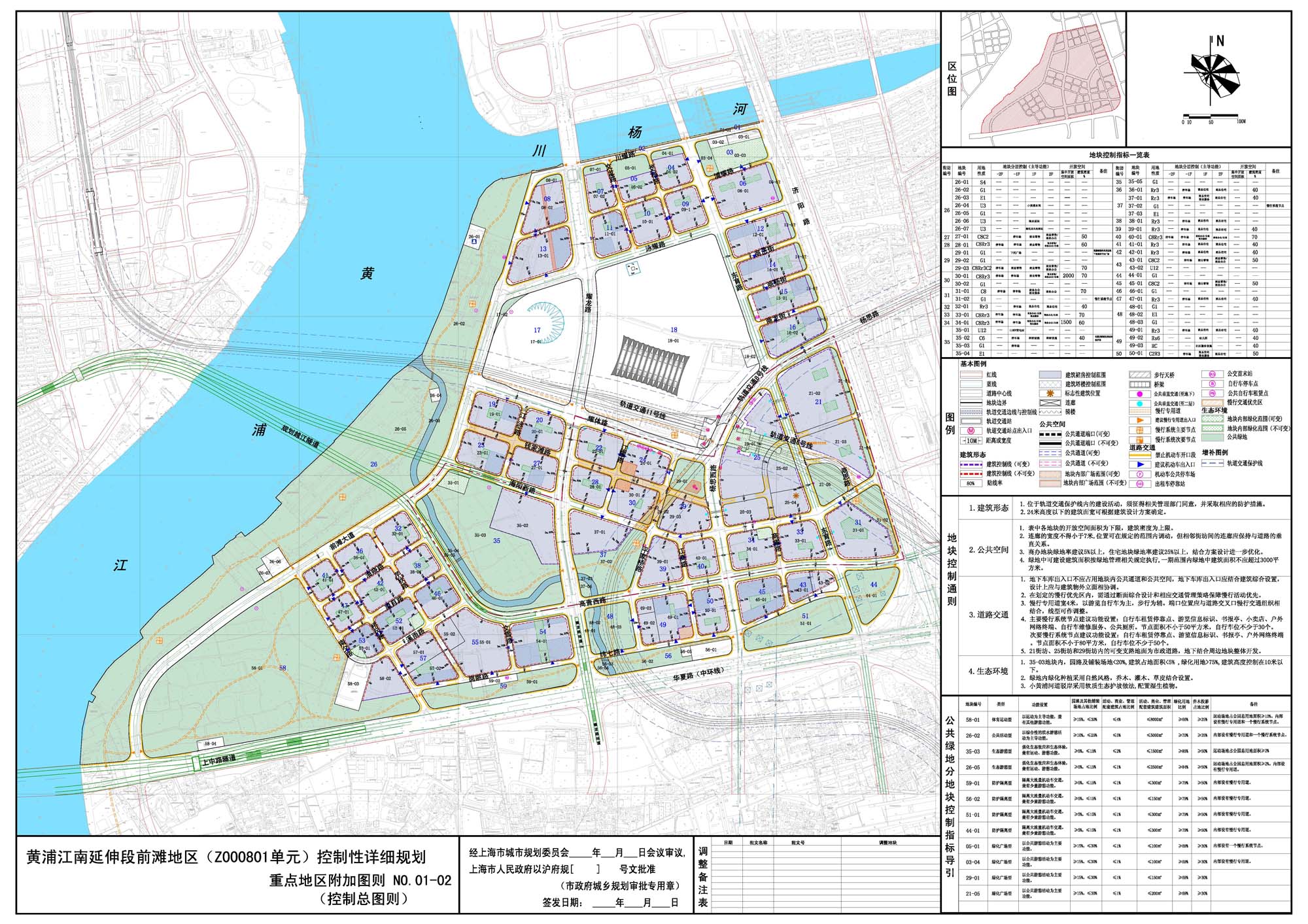 黃浦江南延伸段前灘地區z000801單元控制性詳細規劃