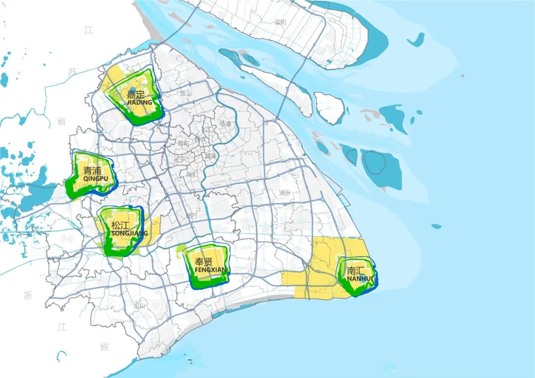 贯彻2022年上海新城领导小组会议要求五个新城绿环概念规划国际方案
